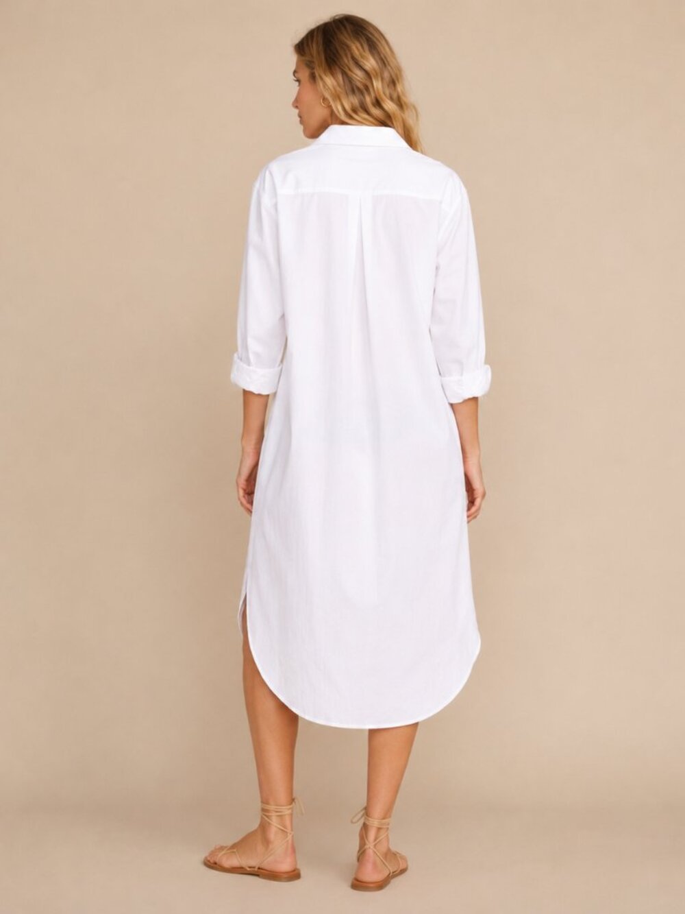 Xírena Blayke White Cotton Poplin Tunic Shirt Dress Size L - Picture 2 of 14